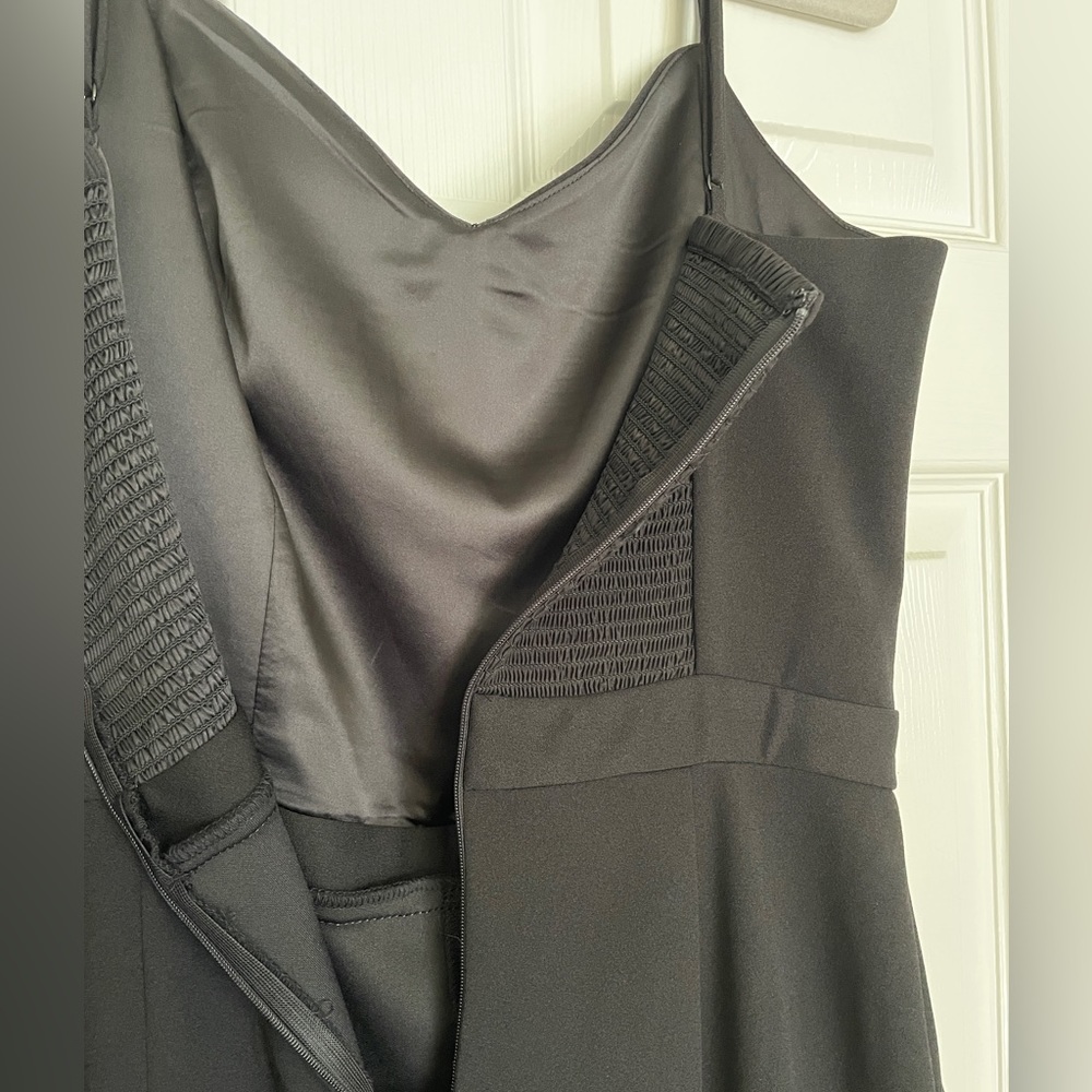 WHBM Sweetheart Jumpsuit Black Straight Leg Ankle Length Sz 10 NWT - Picture 8 of 14
